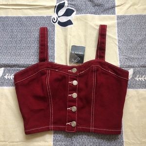 Forever 21 Wine Denim Crop Top